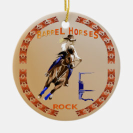 Barrel Horses Rock-Ornament Keramisch Ornament
