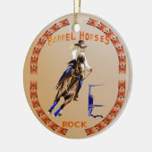 Barrel Horses Rock-Ornament Keramisch Ornament (Links)