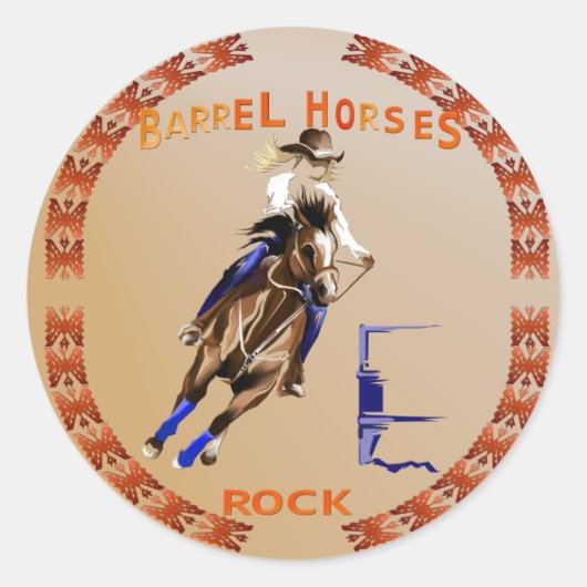 Barrel Horses Rock Sticker (Voorkant)