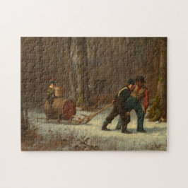 Barrel in een sneeuwbos door E. Johnson Legpuzzel