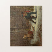 Barrel in een sneeuwbos door E. Johnson Legpuzzel (Verticaal)