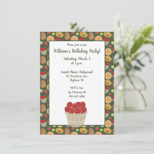 Barrel of Apples Apple Picking Pattern Party Kaart (Staand voorkant)