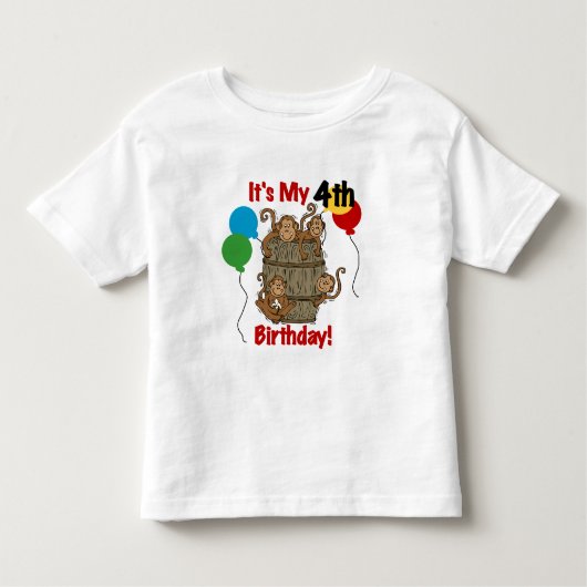 Barrel of Monkeys 4th Verjaardag Kinder Shirts (Voorkant)