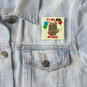 Barrel of Monkeys 4th Verjaardag Vierkante Button 5,1 Cm (In situ)