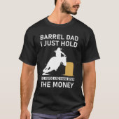 Barrel papa Ik hou gewoon het paard en de hand T-shirt (Voorkant)