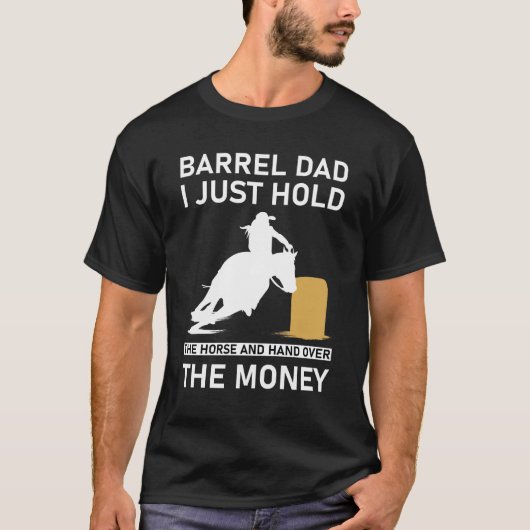 Barrel papa Ik hou gewoon het paard en de hand T-shirt (Voorkant)