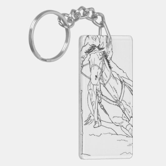 Barrel Racer (aanpasbaar) Sleutelhanger (Voorkant Links)