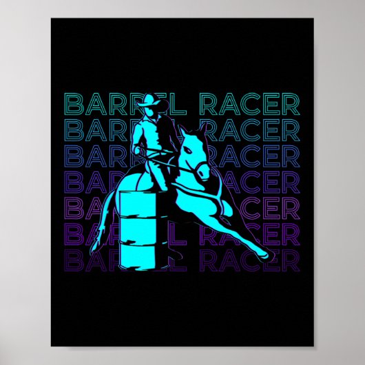 Barrel Racer Barrel Racing Horseback Riding Barrel Poster (Voorkant)