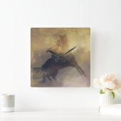 Barrel Racer Clock Vierkante Klok (Huis)