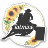 Barrel Racer Custom horse name name Sticker (Voorkant)