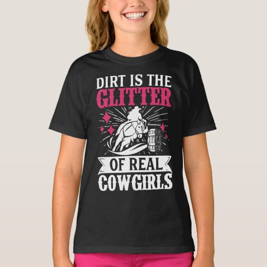 Barrel Racer Dirt is de glitter van echte koemmeis T-shirt (Voorkant)