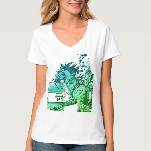 Barrel Racer II (blauwgroen/groen) T-shirt (Voorkant)