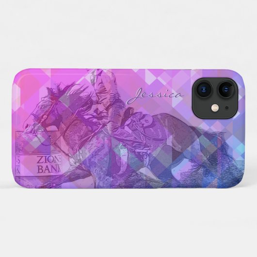 Barrel Racer II (roze violet donker geometrisch) Case-Mate iPhone Case (Achterkant (horizontaal))