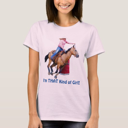 Barrel Racer - Ik ben zo'n meisje T-shirt (Voorkant)