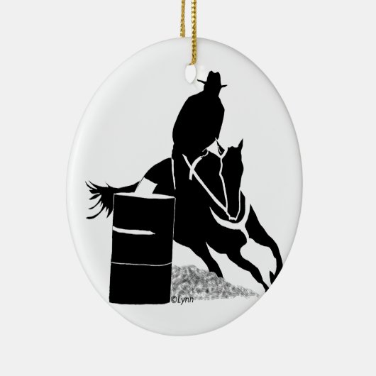 Barrel Racer Keramisch Ornament (Rechts)