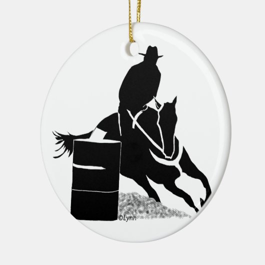 Barrel Racer Keramisch Ornament (Links)