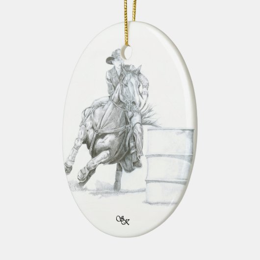 Barrel Racer Kerstversiering Keramisch Ornament (Links)