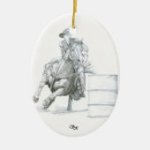 Barrel Racer Kerstversiering Keramisch Ornament (Voorkant)