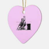Barrel Racer op het hart Keramisch Ornament (Links)