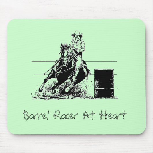 Barrel Racer op het hart Muismat (Voorkant)