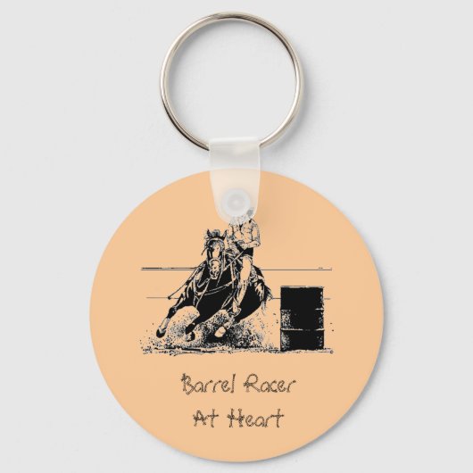Barrel Racer op het hart Sleutelhanger (Voorkant)