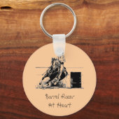 Barrel Racer op het hart Sleutelhanger (Voorkant)