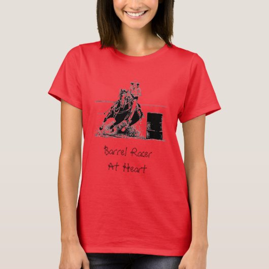 Barrel Racer op het hart T-shirt (Voorkant)