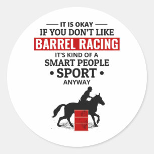 Barrel Racer Rodeo Racing Horse Riding Funny Ronde Sticker