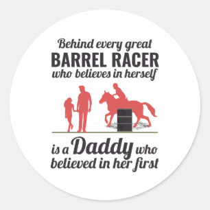 Barrel Racer Rodeo Racing Horse Riding Funny Ronde Sticker