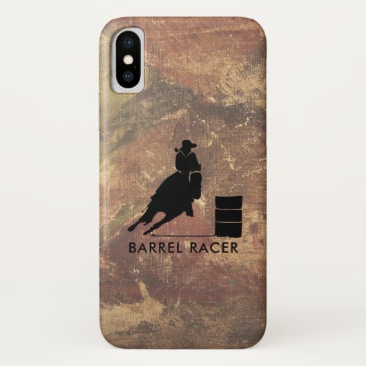 Barrel Racer Silhouette op Brown Grunge Case-Mate iPhone Case (Achterkant)