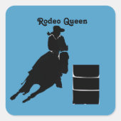 Barrel Racer Vierkante Sticker (Voorkant)