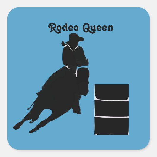 Barrel Racer Vierkante Sticker (Voorkant)