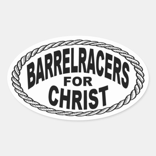 Barrel Racers voor Christus Euro Stijl Ovale Sticker (Voorkant)
