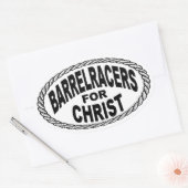 Barrel Racers voor Christus Euro Stijl Ovale Sticker (Envelop)