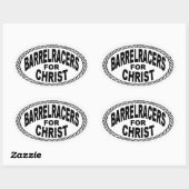 Barrel Racers voor Christus Euro Stijl Ovale Sticker (Vel)