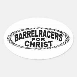 Barrel Racers voor Christus Euro Stijl Ovale Sticker