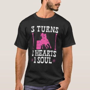 Barrel Racing 3 draait 2 Harten 1 Soul Rodeo Barre T-shirt