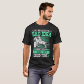 Barrel Racing Bad Idea Good Time Rodeo Cowgirl Bar T-shirt (Voorkant volledig)