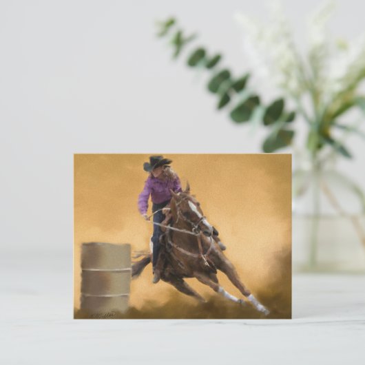 Barrel Racing Briefkaart (Staand voorkant)
