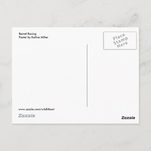 Barrel Racing Briefkaart (Achterkant)
