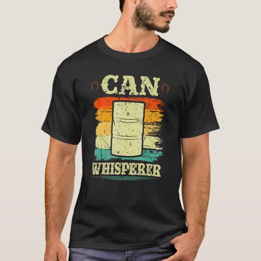 Barrel Racing Can Whisperer Retro Rodeo Barrel Rac T-shirt (Voorkant)