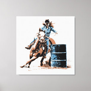 Barrel Racing Canvas Afdruk