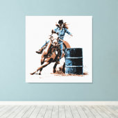 Barrel Racing Canvas Afdruk (Insitu (Houten vloer))