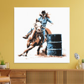 Barrel Racing Canvas Afdruk (Insitu (Woonkamer))