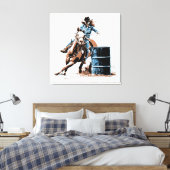 Barrel Racing Canvas Afdruk (Insitu (Slaapkamer))
