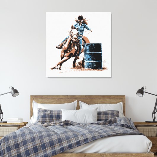 Barrel Racing Canvas Afdruk (Insitu (Slaapkamer))