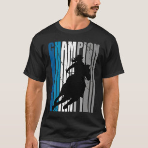 Barrel Racing Champion Horse Riding Blauwgroen Cow T-shirt