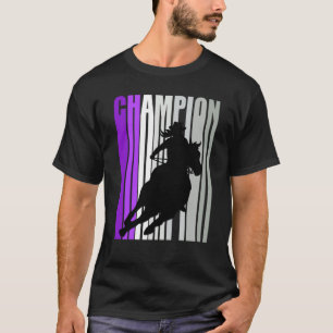 Barrel Racing Champion Horse Riding Paarse Cowgirl T-shirt