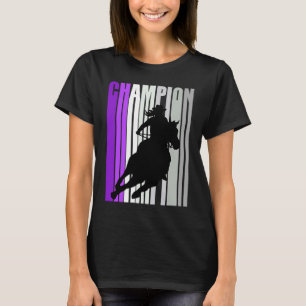 Barrel Racing Champion Horse Riding Paarse Cowgirl T-shirt