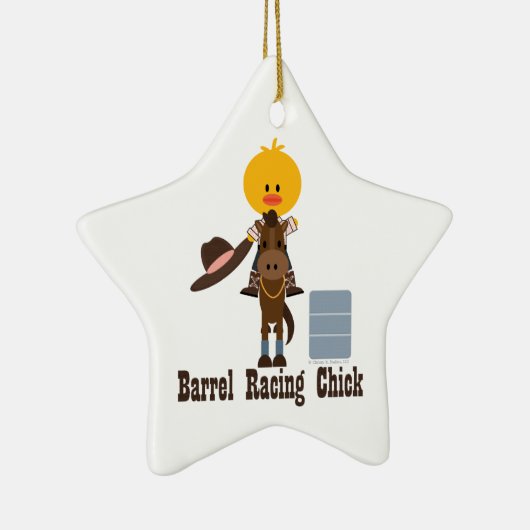 Barrel Racing Chick Star Ornament (Rechts)